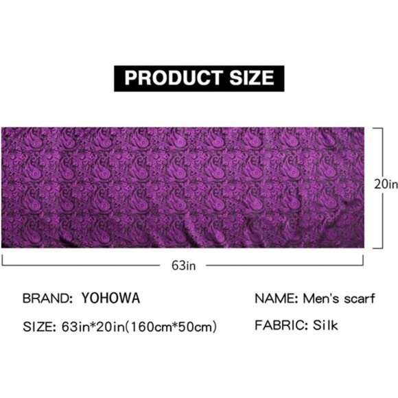 Mens/Womens Lightweight Silk Scarf Fashion Print Paisley Scarves - Picture 6 of 6